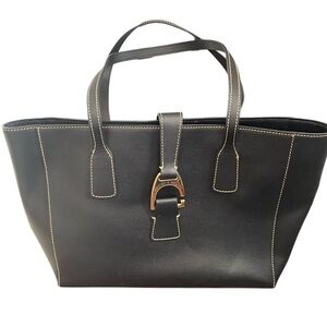 Dooney & Bourke 1975 Black Leather Small Florentine Vacchetta Tote